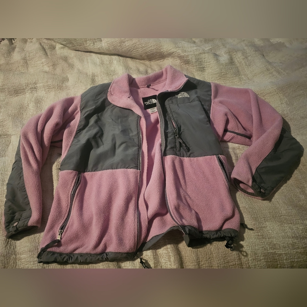 Pink and gray fleece The North Face jacket size large adult